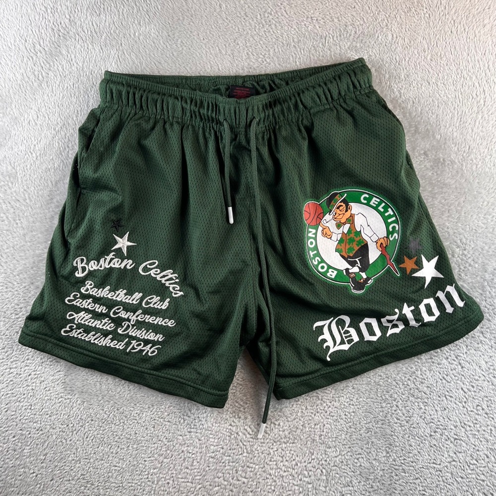 Ultra Game NBA Boston Celtics Mesh Basketball Shorts Green Mens Small 2827